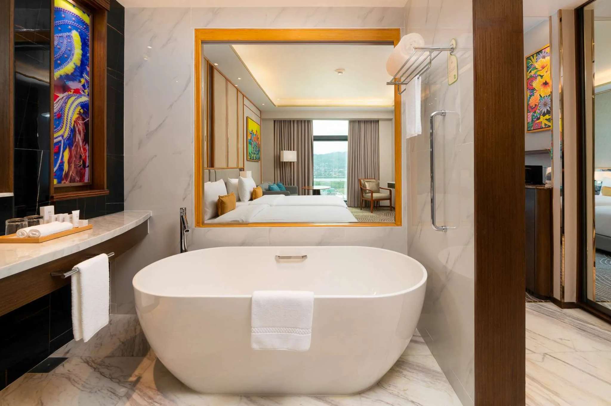 Bathtub in deluxe twin room
